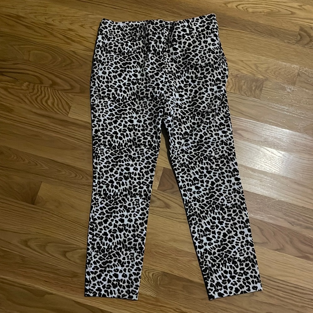 Women skinny leopard print dress pants size 8! Worn once!